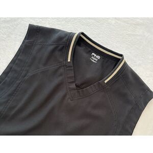 Ping LARGE Golf Vest Men's Pullover Black/tan "Performance Dynamics" EXCELLENT‎